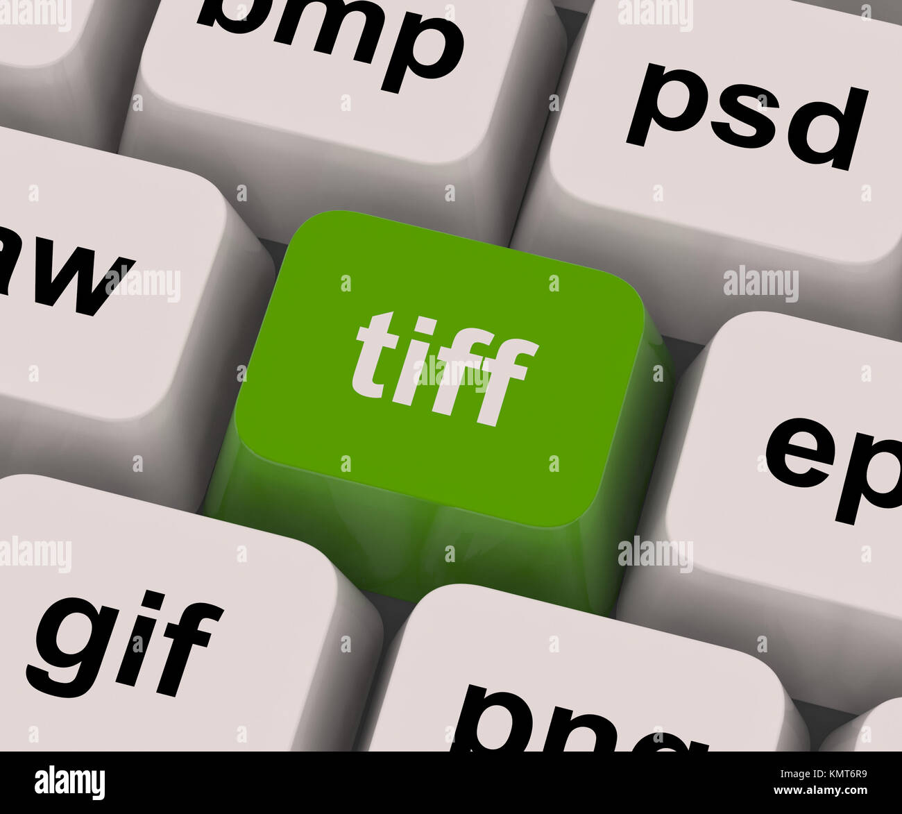 TIFF-Taste zeigt Bildformat für Tif-Bilder Stockfoto