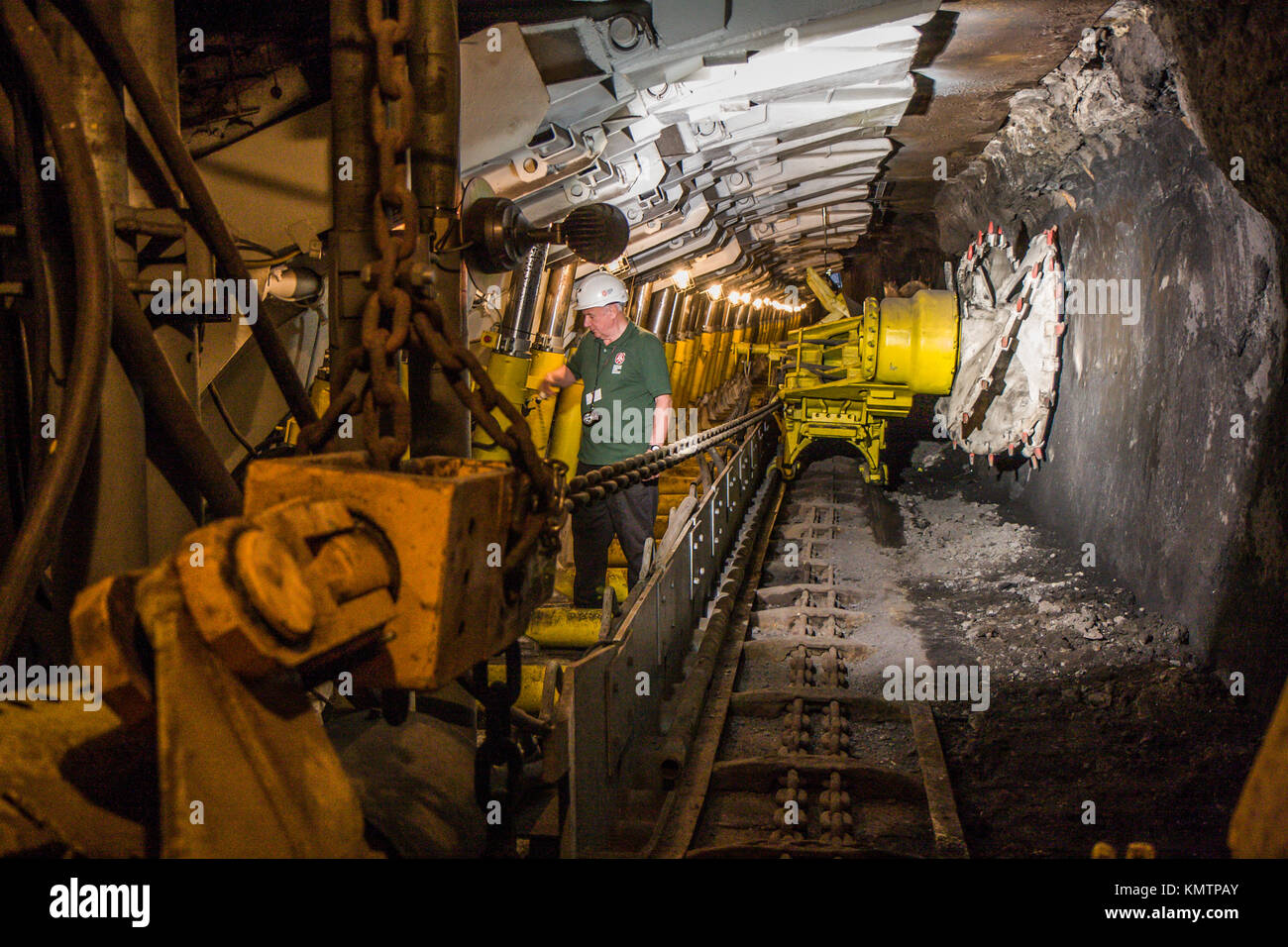 Ruda Slaska, Polen - 16 Juli 2017: 105358 Maschine in einem Kohlebergwerk zu arbeiten. Stockfoto