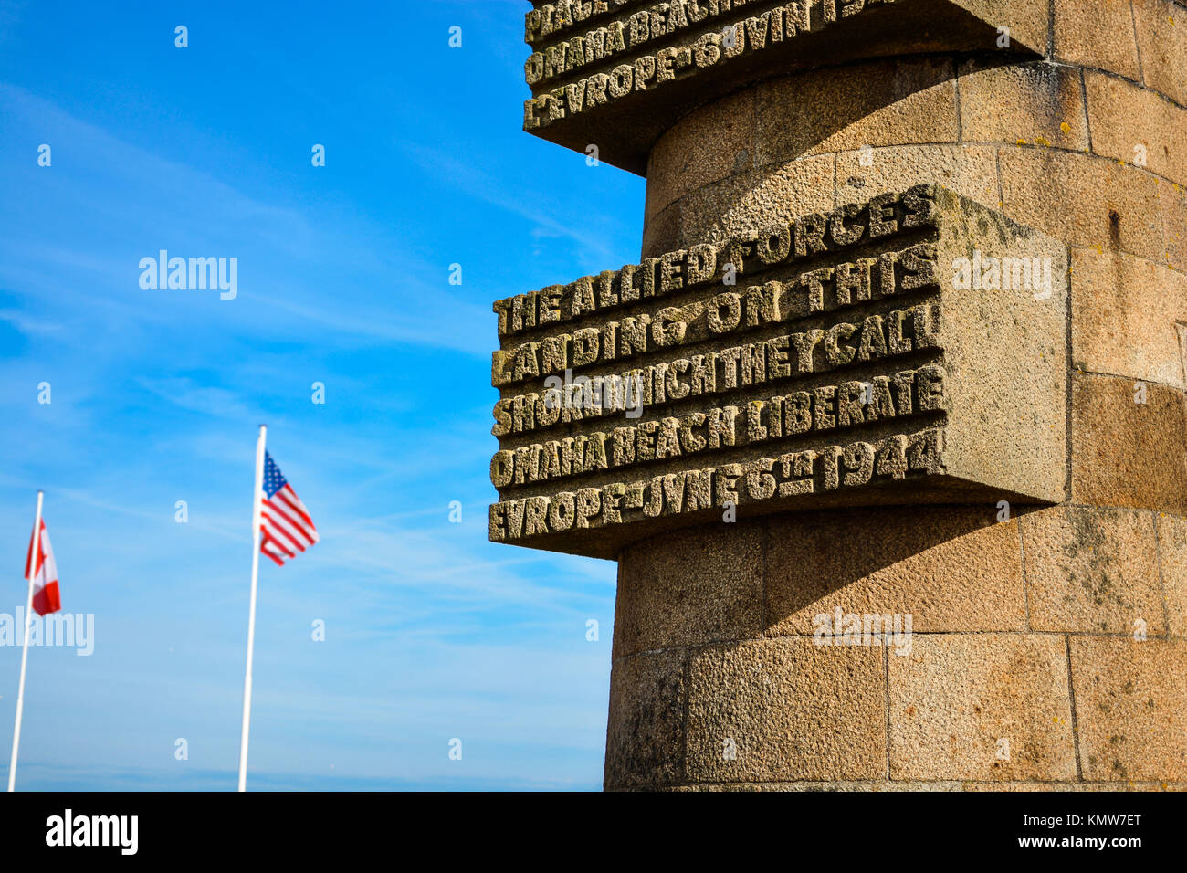 Die Omaha Beach war Memorial in der Normandie Frankreich ehrt Soldaten, die während der Invasion gestorben Stockfoto