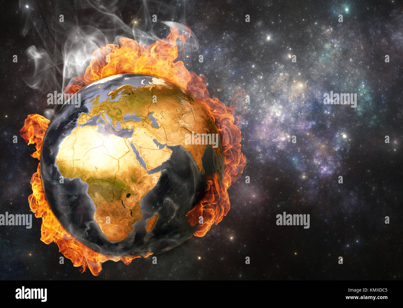 Planet Erde in Flammen, Globale Erwärmung Konzept. Elemente dieses Bild von der NASA eingerichtet Stockfoto