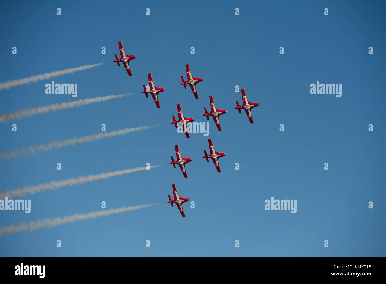 Royal Canadian Snowbirds im formationsflug an der 'Gowen Thunder 2017 Airshow" gowen Field in Boise Idaho am 14. Oktober 2017 Stockfoto