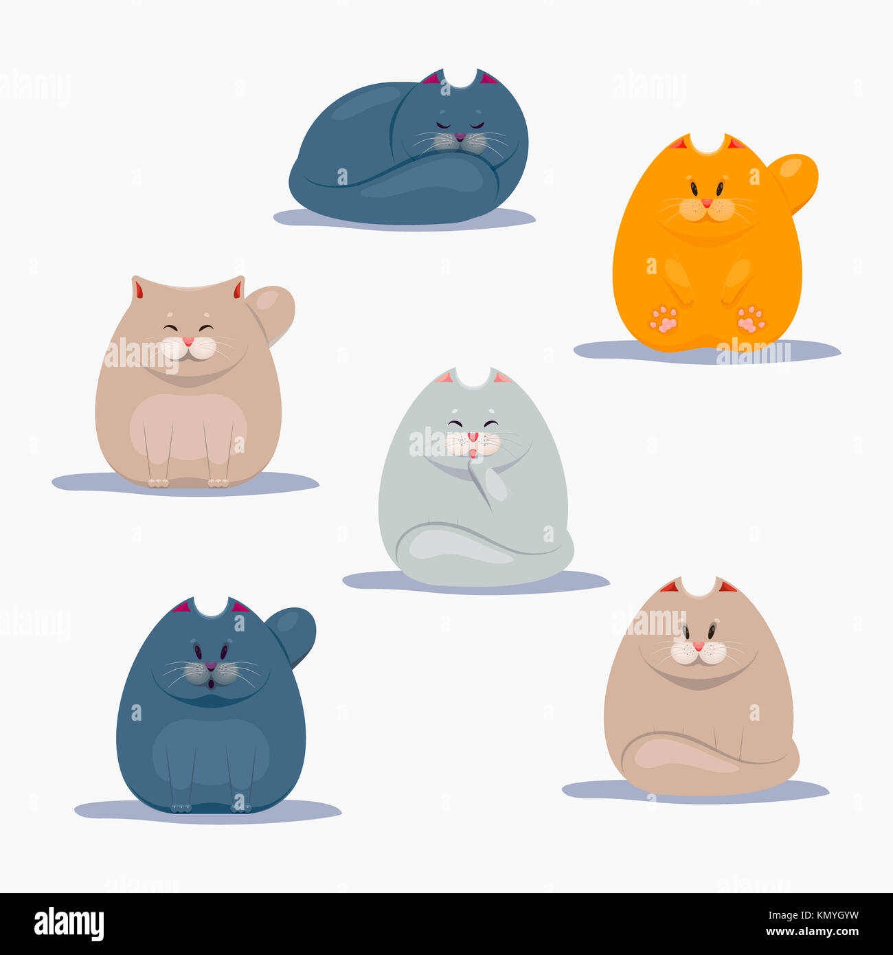 Sammlung von niedlichen Katzen Stockfoto