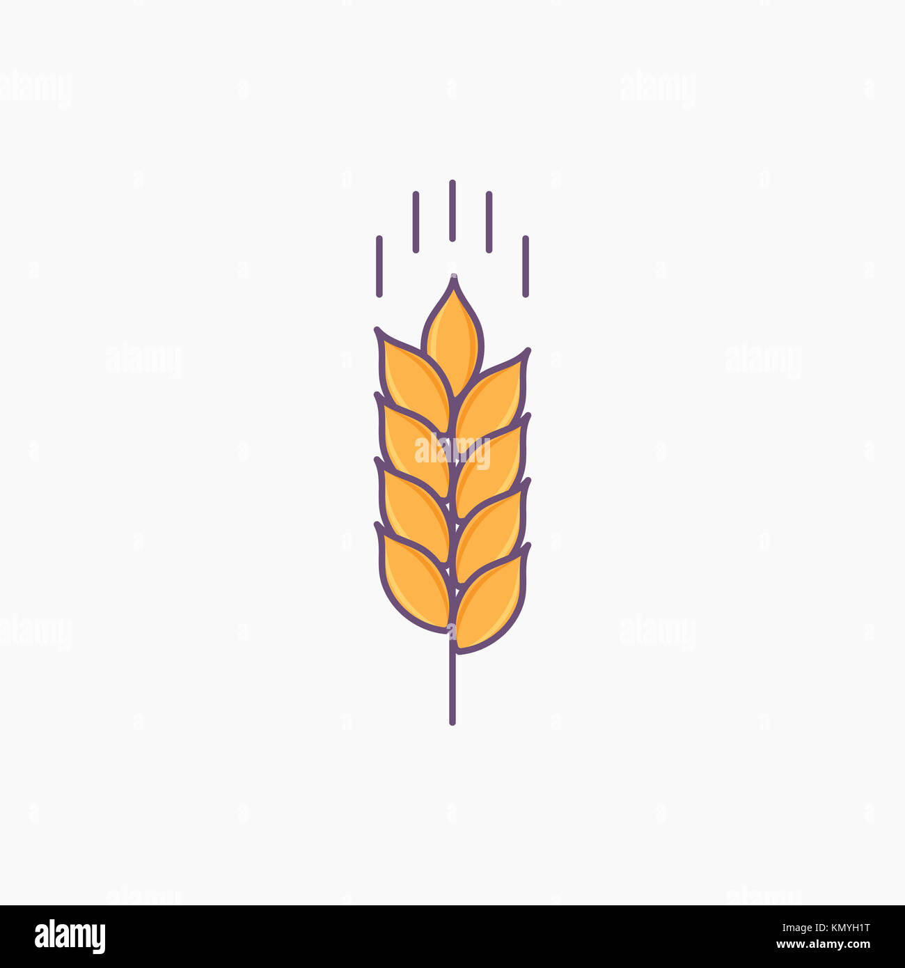 Schnell gewachsen Ohr einfache Symbol isoliert Stockfoto