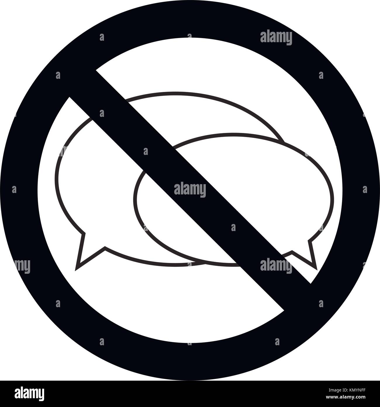 Keine sprechen Symbol erlaubt, Verbot und Warnung, Vektor Stille Zeile, verbot Vector Illustration Stock Vektor