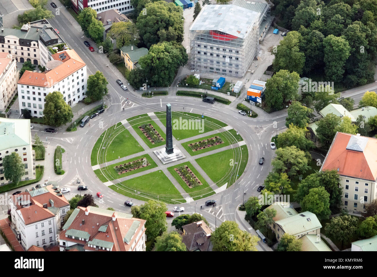 Luftaufnahme von den Karolinenplatz, Maxvorstadt, München, Deutschland Stockfotografie - Alamy