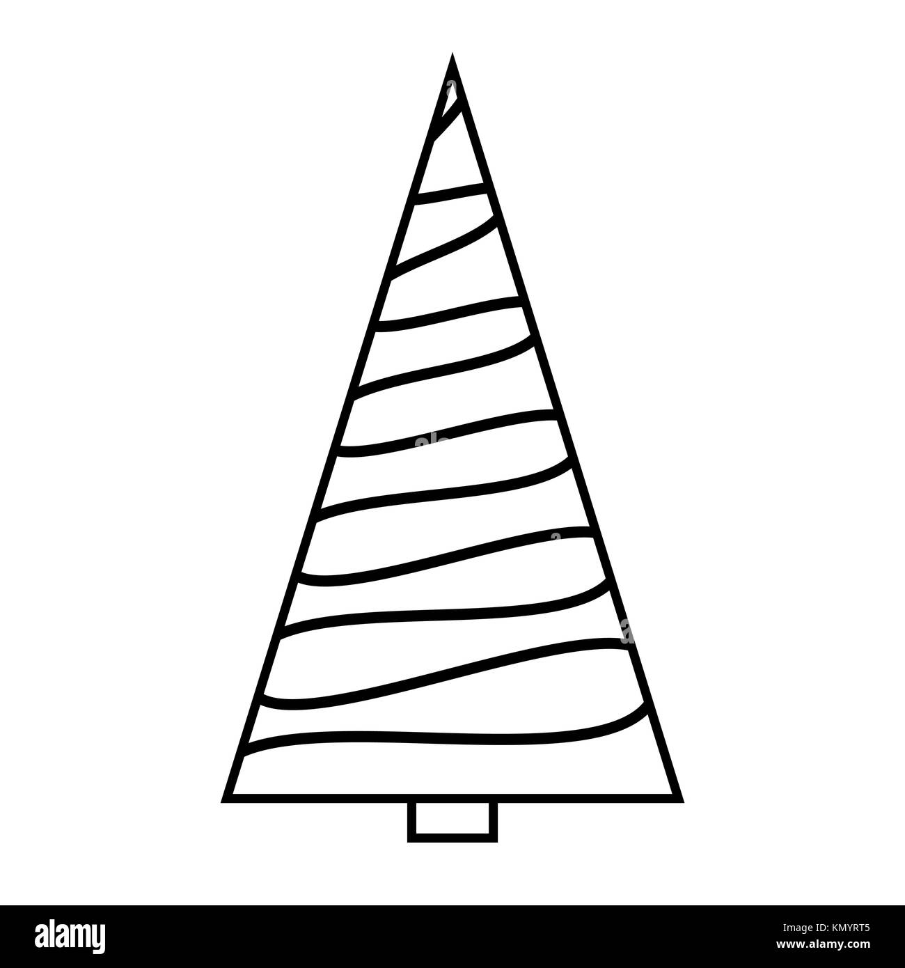 Weihnachtsbaum einfache Grobentwurf auf weißem Hintergrund Stock Vektor
