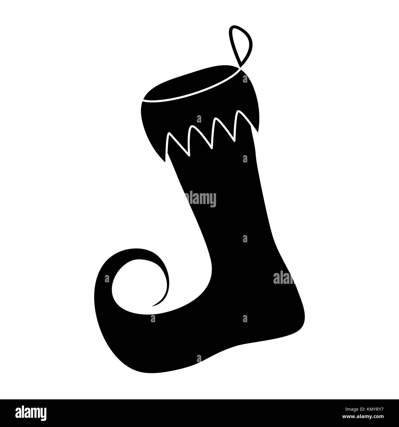 Elf shoe silhouette Design auf weißem Hintergrund Stock Vektor