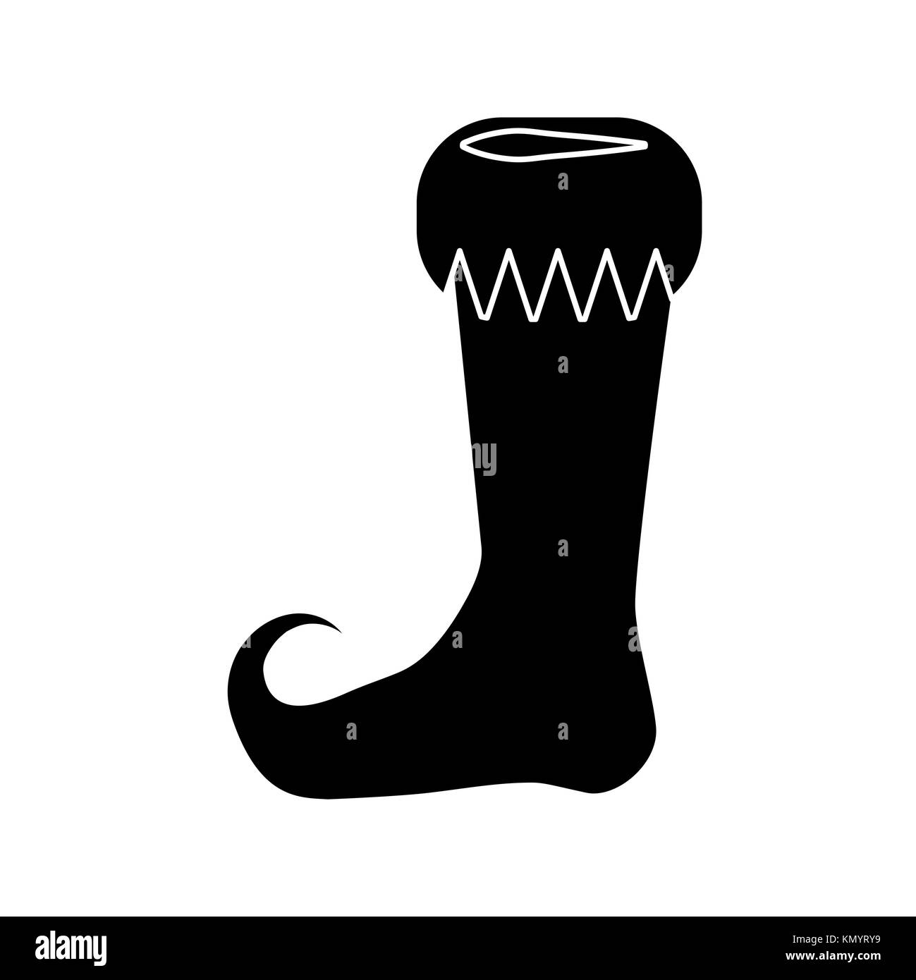 Elf shoe silhouette Design auf weißem Hintergrund Stock Vektor