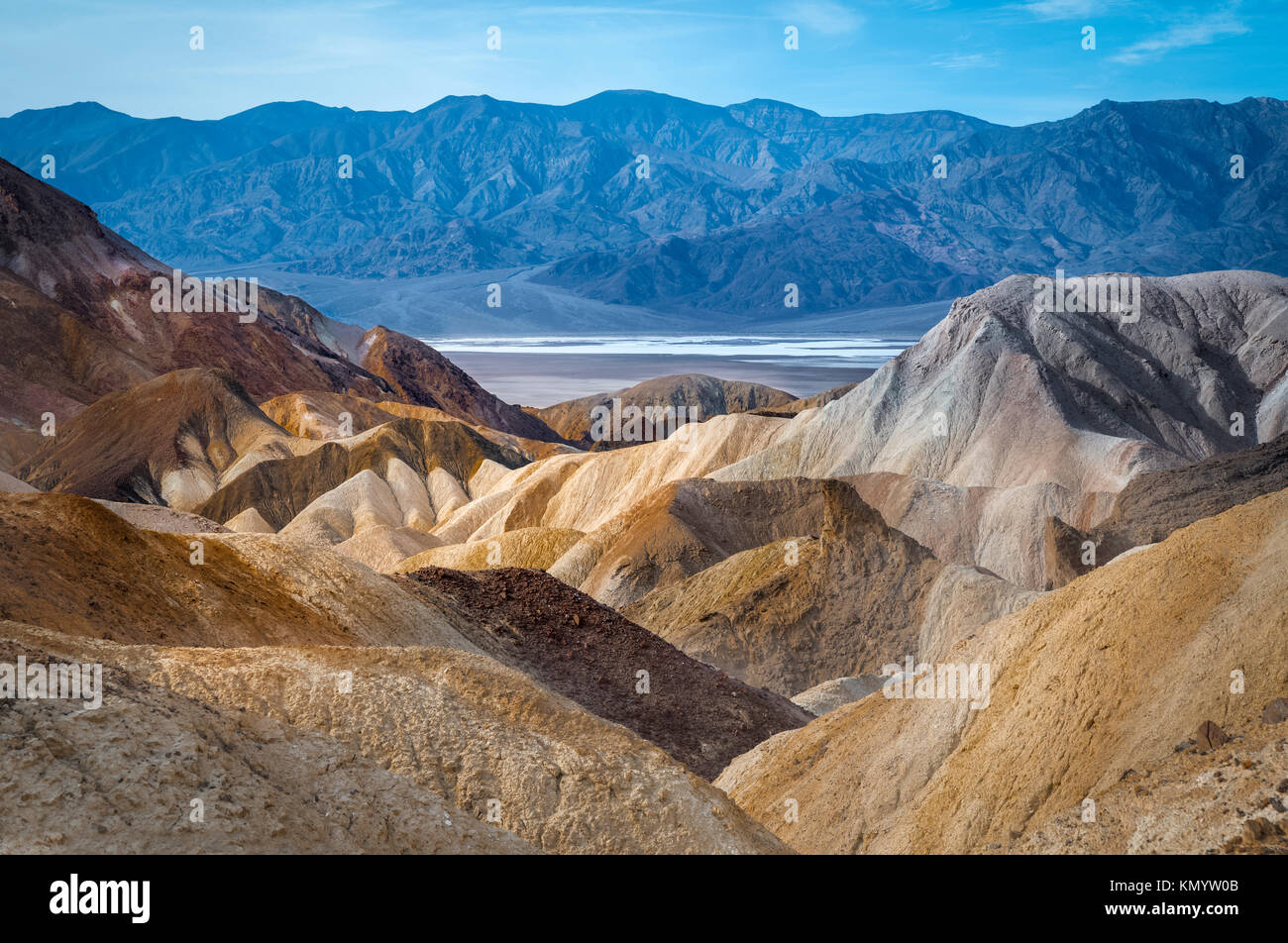 BADLANDS Death Valley, Kalifornien Stockfoto