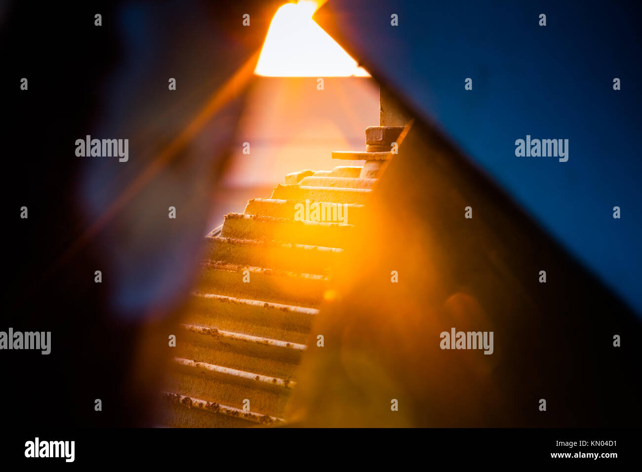 Detail shot von Maschinen in einer Fabrik. Stockfoto