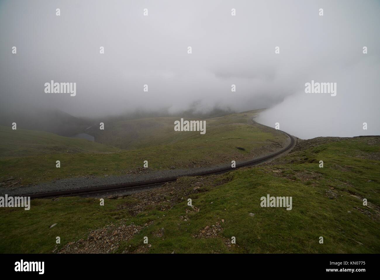 Die Bahn entlang der Snowdon Mountain im Snowdonia National Park, Wales. Stockfoto