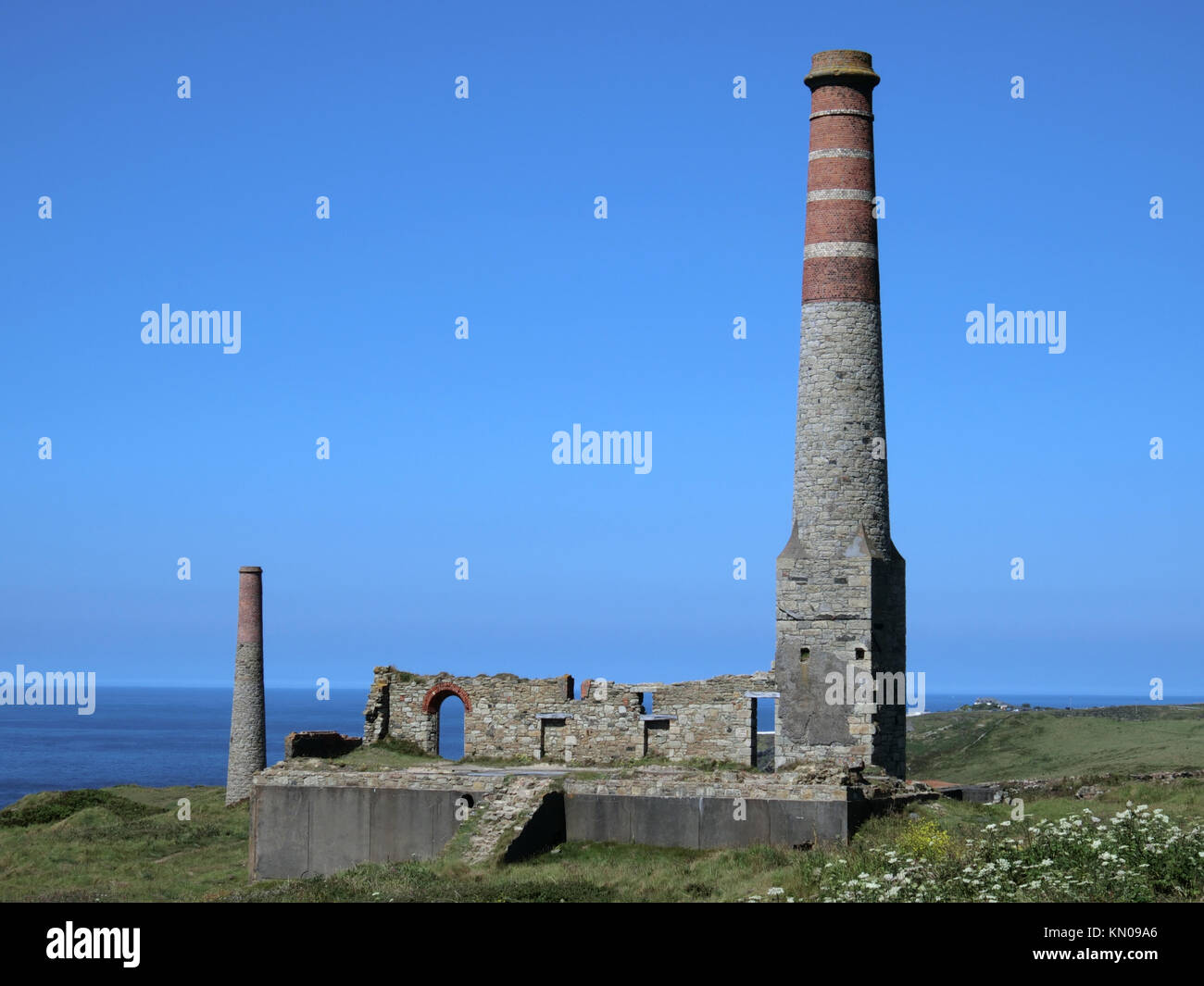 Levant Mine und Beam Engine, UNESCO-Weltkulturerbe, Cornwall Zinn Küste, Cornwall, England, Großbritannien im Sommer Stockfoto