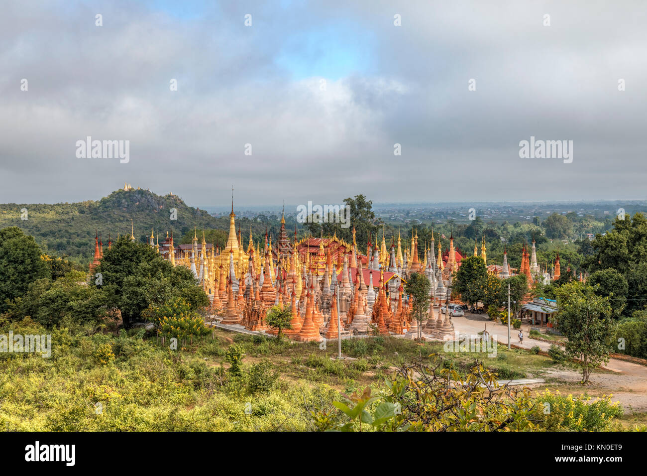 Shwe Indein Pagode, Inle Lake, Myanmar, Asien Stockfoto