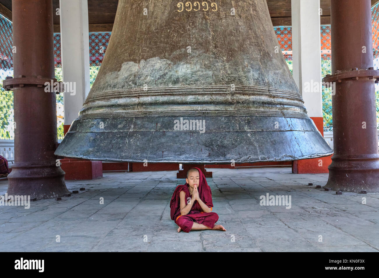 Mingun Glocke, Mandalay, Myanmar, Asien Stockfoto