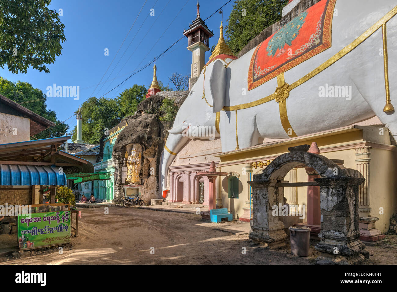 Shwe Ba Taung Kloster, Pagode, Myanmar, Asien Stockfoto