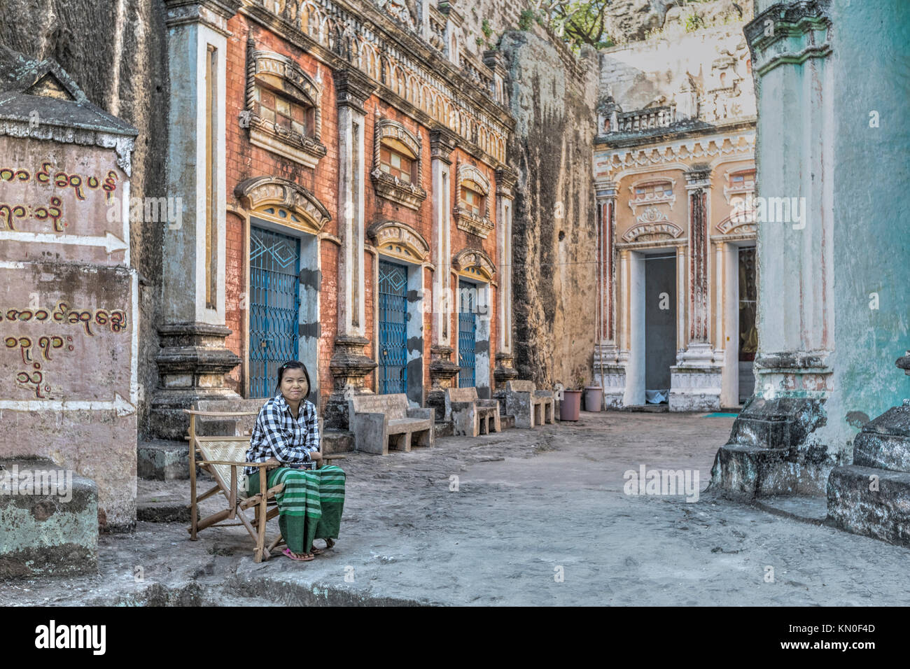Shwe Ba Taung Kloster, Pagode, Myanmar, Asien Stockfoto