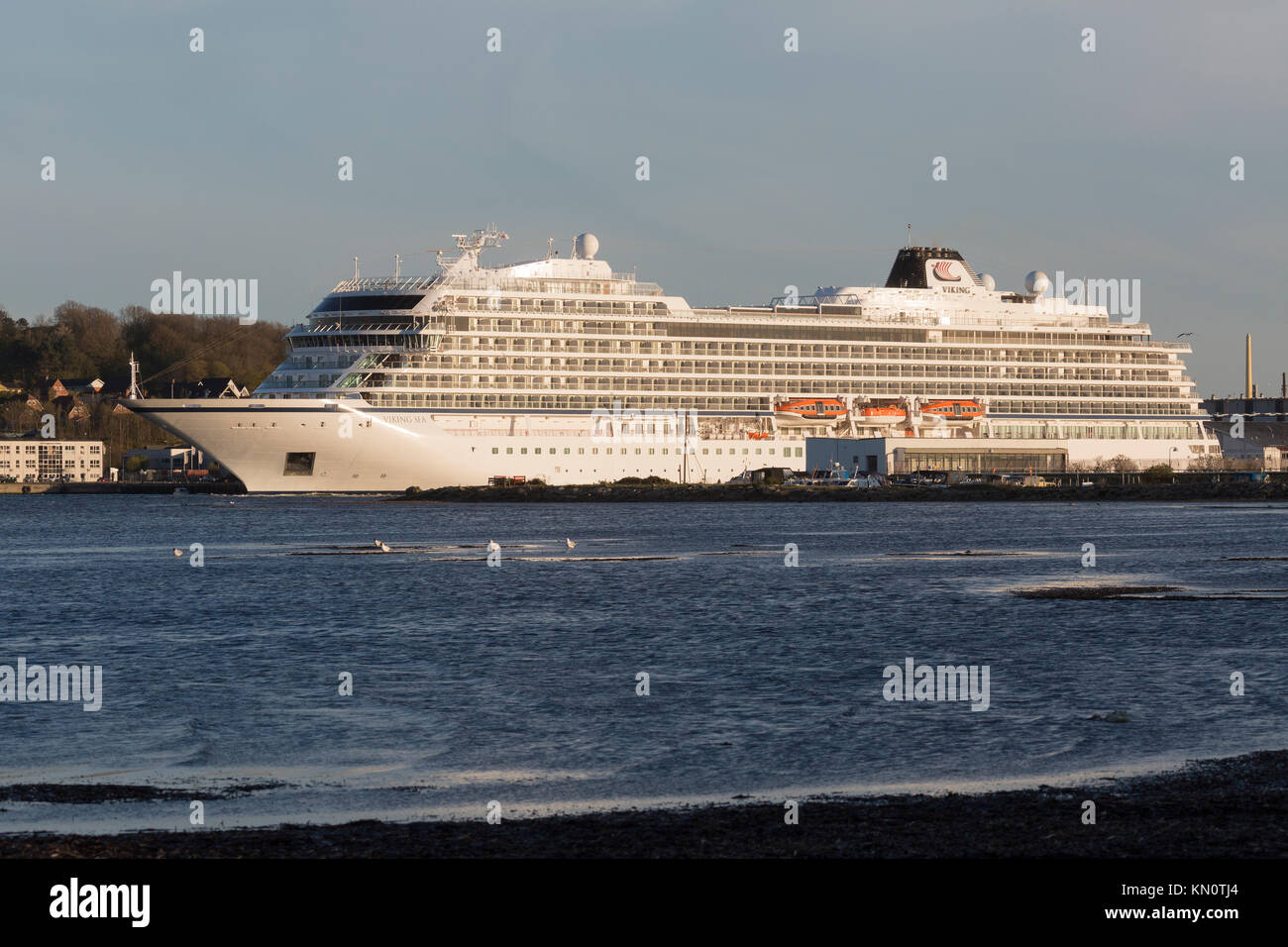 Viking Kreuzfahrten Schiff fährt Aalborg Stockfoto