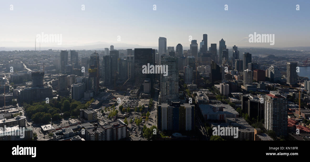 Blick auf den Central Seattle von der Space Needle. Stockfoto