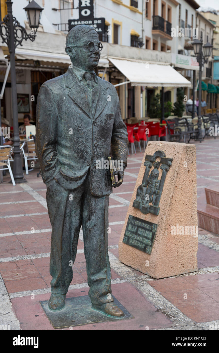 Bronze staue der spanische Schriftsteller Blas Infante in Ronda, Spanien Stockfoto