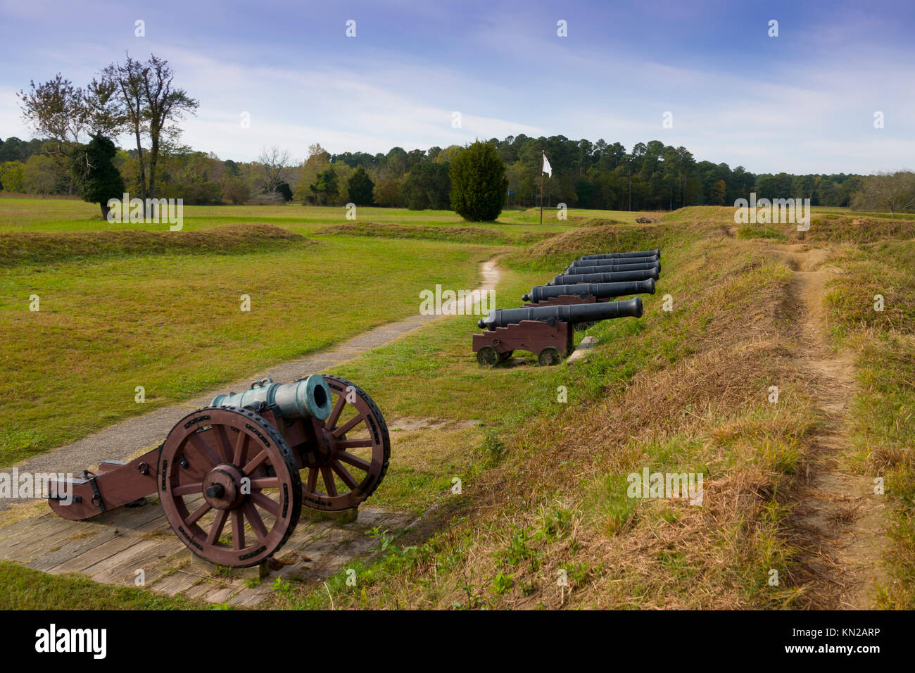 USA Virginia VA Yorktown historischen Dreieck Yorktown Schlachtfeld Redoubt National Park Service Stockfoto