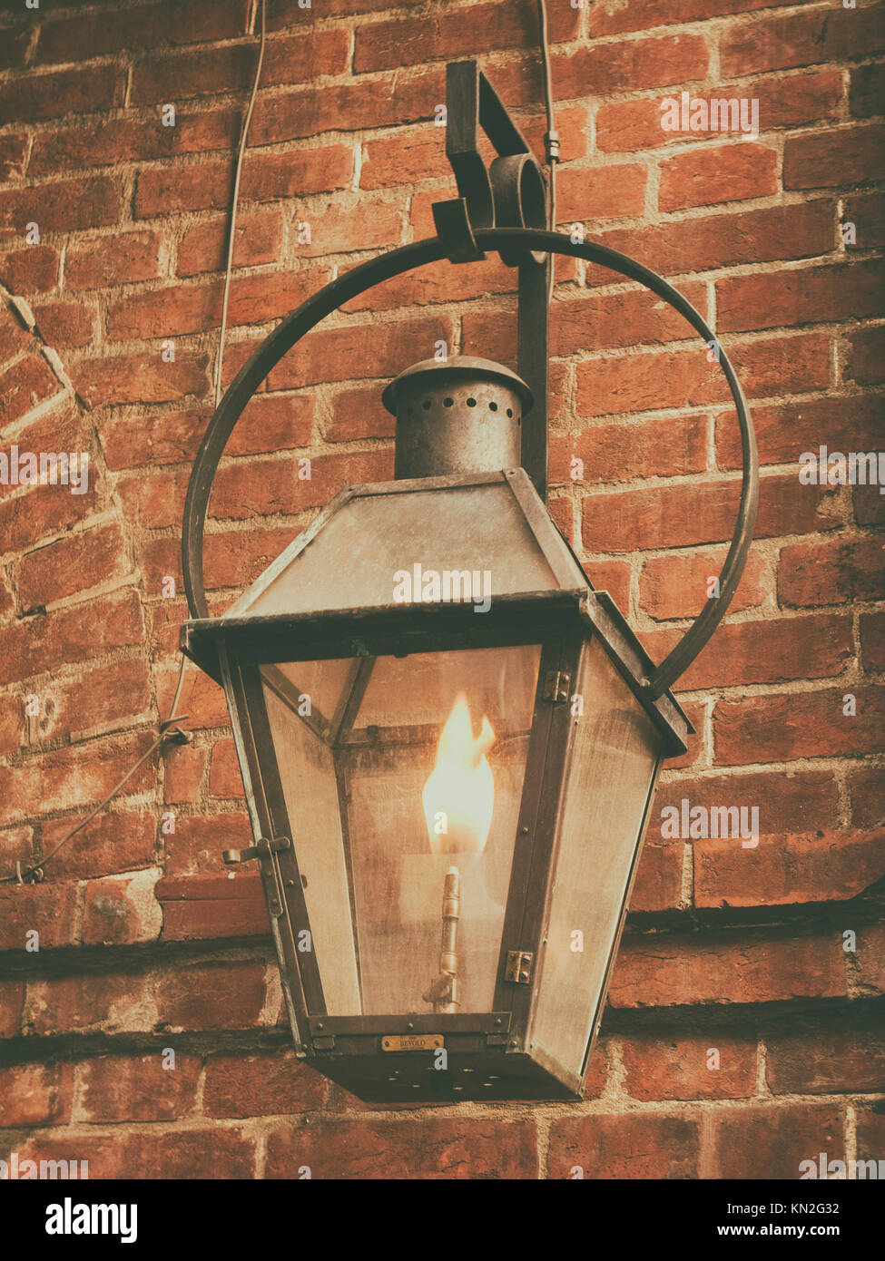 Gas Lamp im Französischen Viertel, New Orleans - Vintage Filter Stockfoto