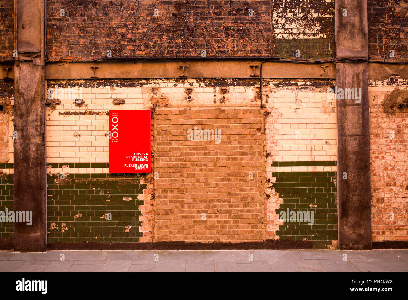 Alte Struktur, die Details der OXO-Gebäude Bankside London Stockfoto