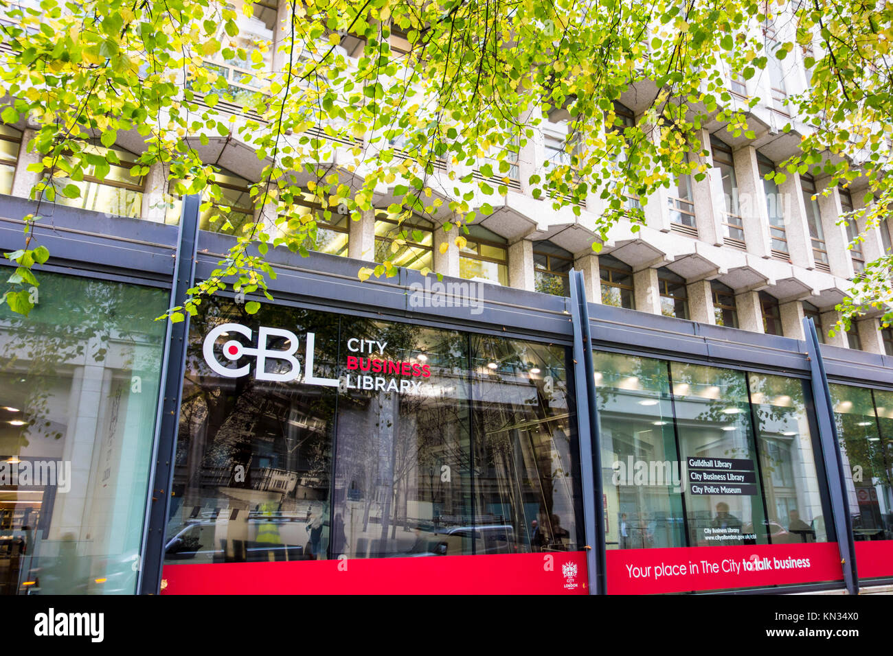 City Business Library, Guildhall, City of London, Großbritannien Stockfoto