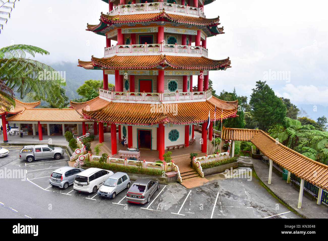 Genting Highlands, Malaysia - 2. November 2017: Chin Swee Cave Tempel: Die Pagode Stockfoto