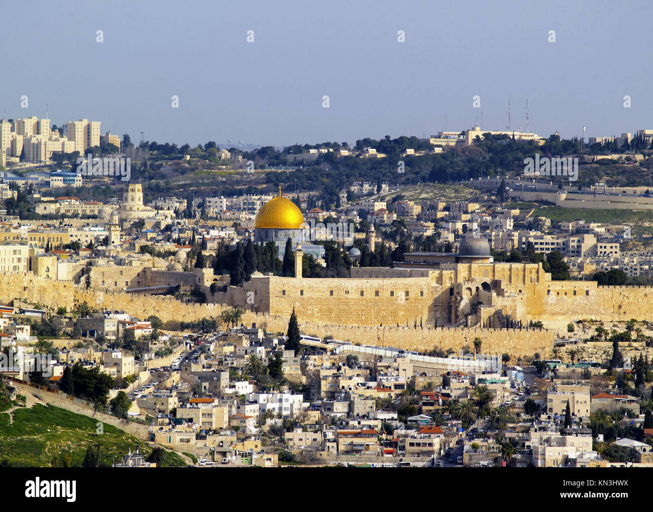 Stadtbild von Jerusalem - der bekannteste Ort in Israel. Stockfoto
