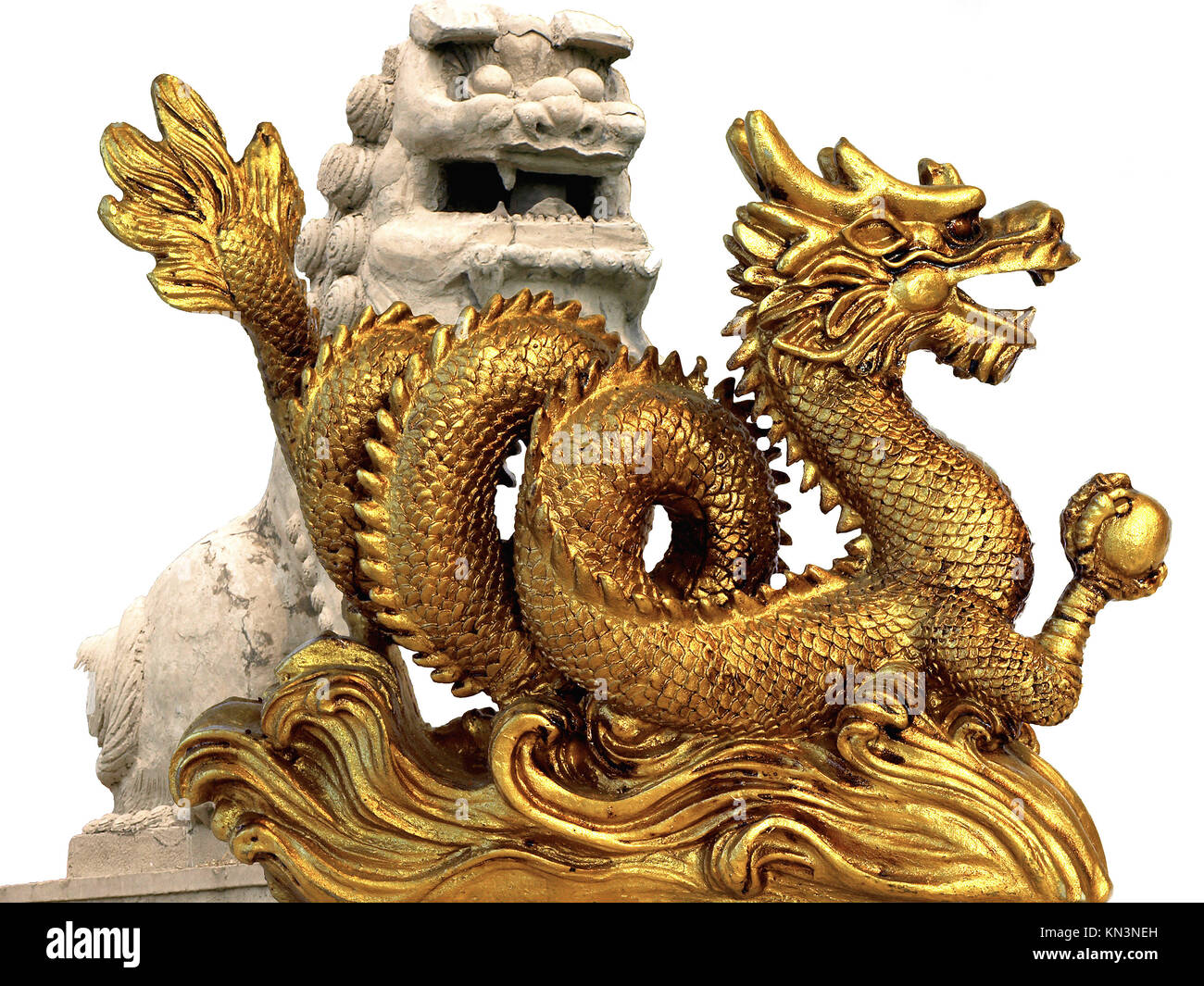 Drachen und Feng Feng shui Lion Stockfotografie Alamy