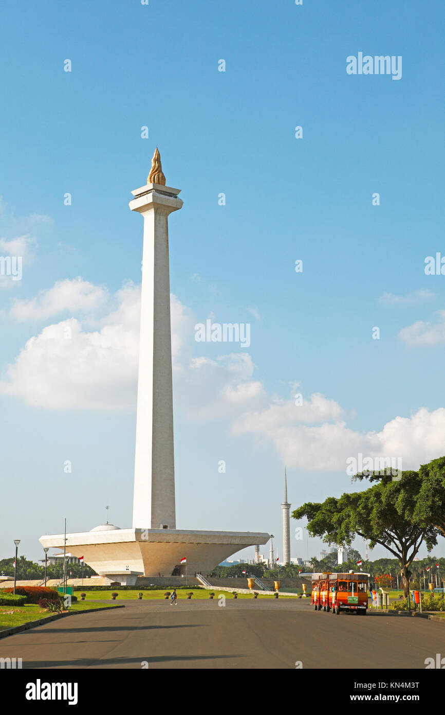 Nationaldenkmal Monas am Freiheitsplatz, monumen Nasional, Jakarta, Java, Indonesien Stockfoto