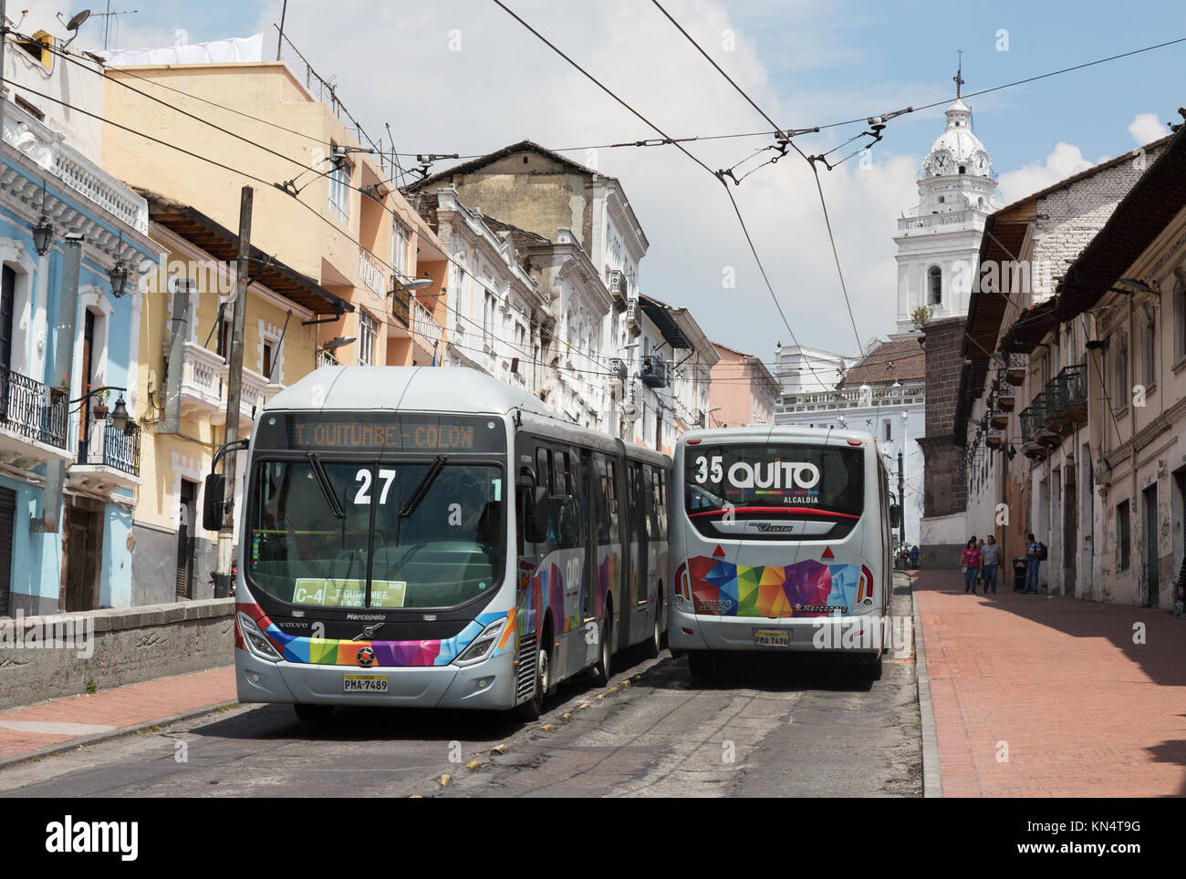 Quito Ecuador bus service-public transport Quito Ecuador Südamerika Stockfoto