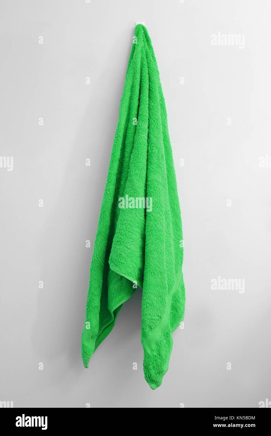 Eine Nahaufnahme von einem Handtuch hängen. Stockfoto