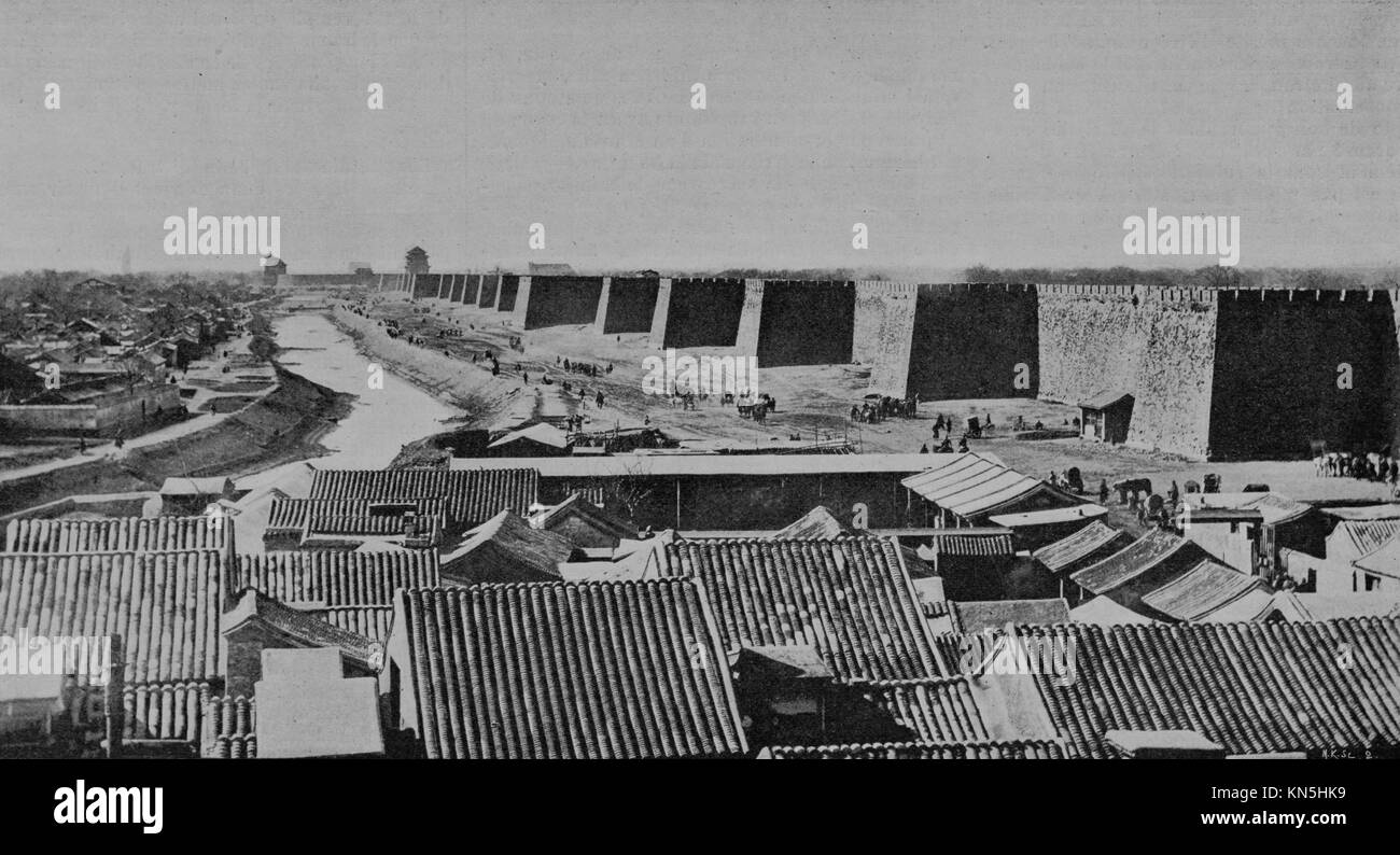 Die Mauern von Peking während des Boxeraufstandes 1900, Bild aus der französischen Wochenzeitung l'Illustration, 7. Juli 1900 Stockfoto