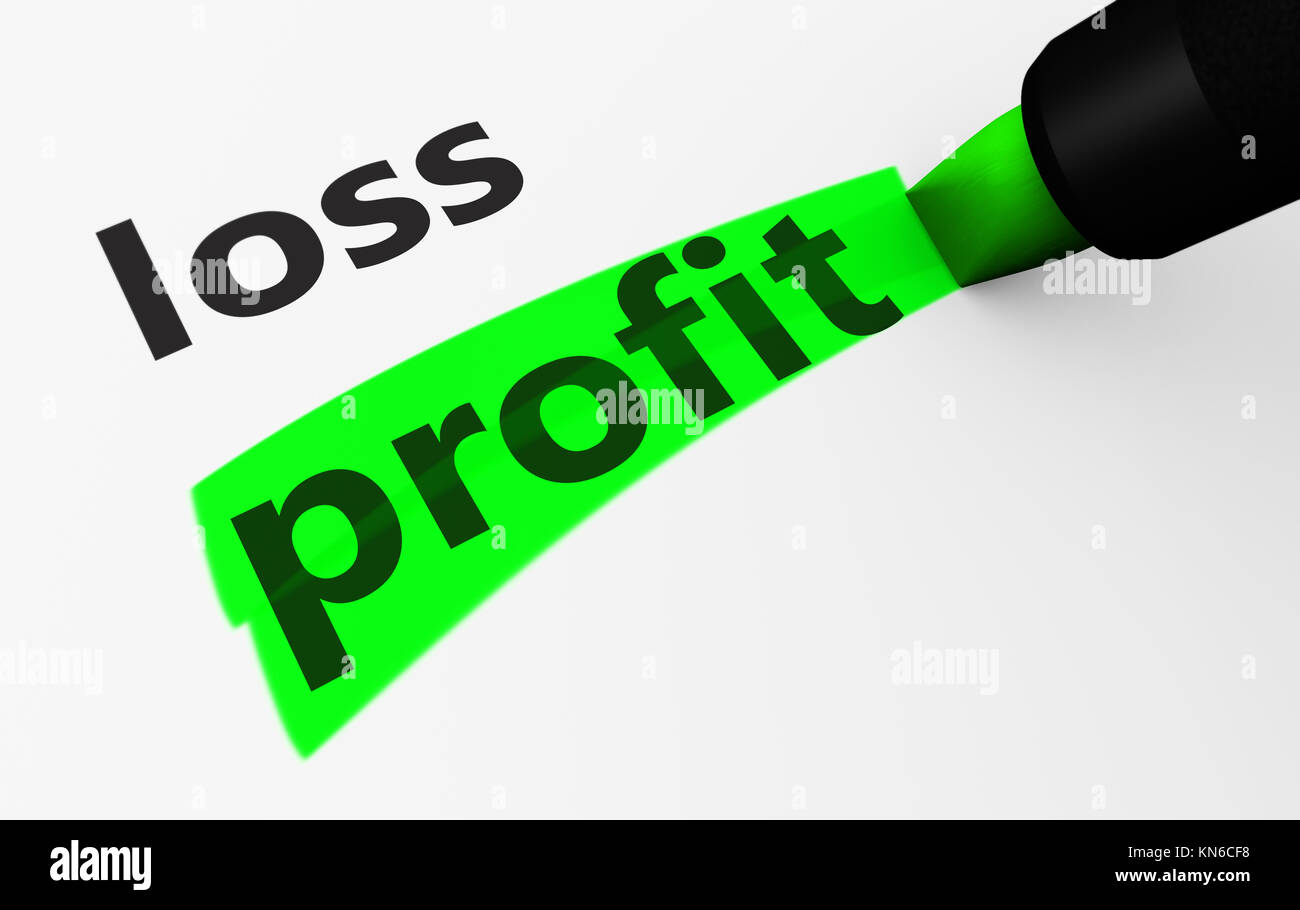 Gewinn- und Verlustrechnung Umsatz Verlust Business Konzept 3D-Abbildung. Stockfoto