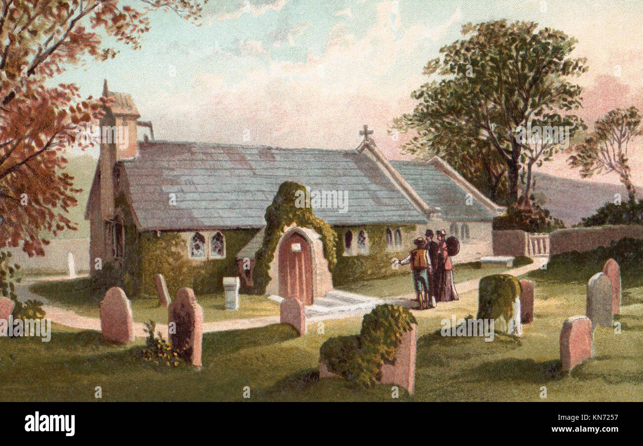 St. Laurentius Kirche, Isle of Wight, viktorianischen Abbildung Stockfoto
