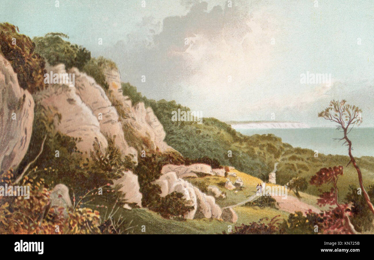 Der Bergsturz, Ventnor, Isle of Wight, viktorianischen Abbildung Stockfoto