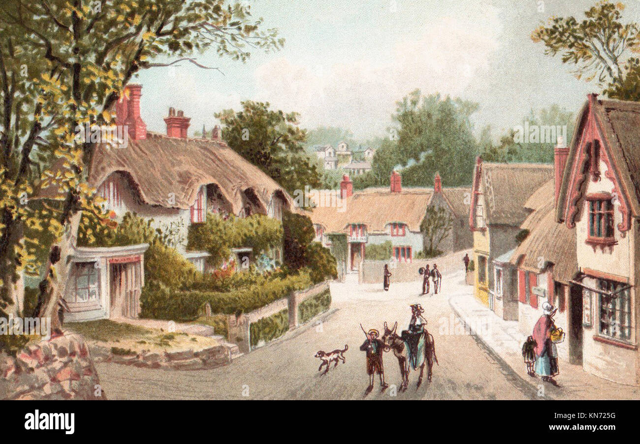 Shanklin Dorf, Isle of Wight, viktorianischen Abbildung Stockfoto