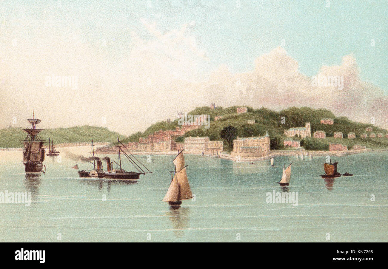 Ost und West Cowes, Isle of Wight, viktorianischen Abbildung Stockfoto