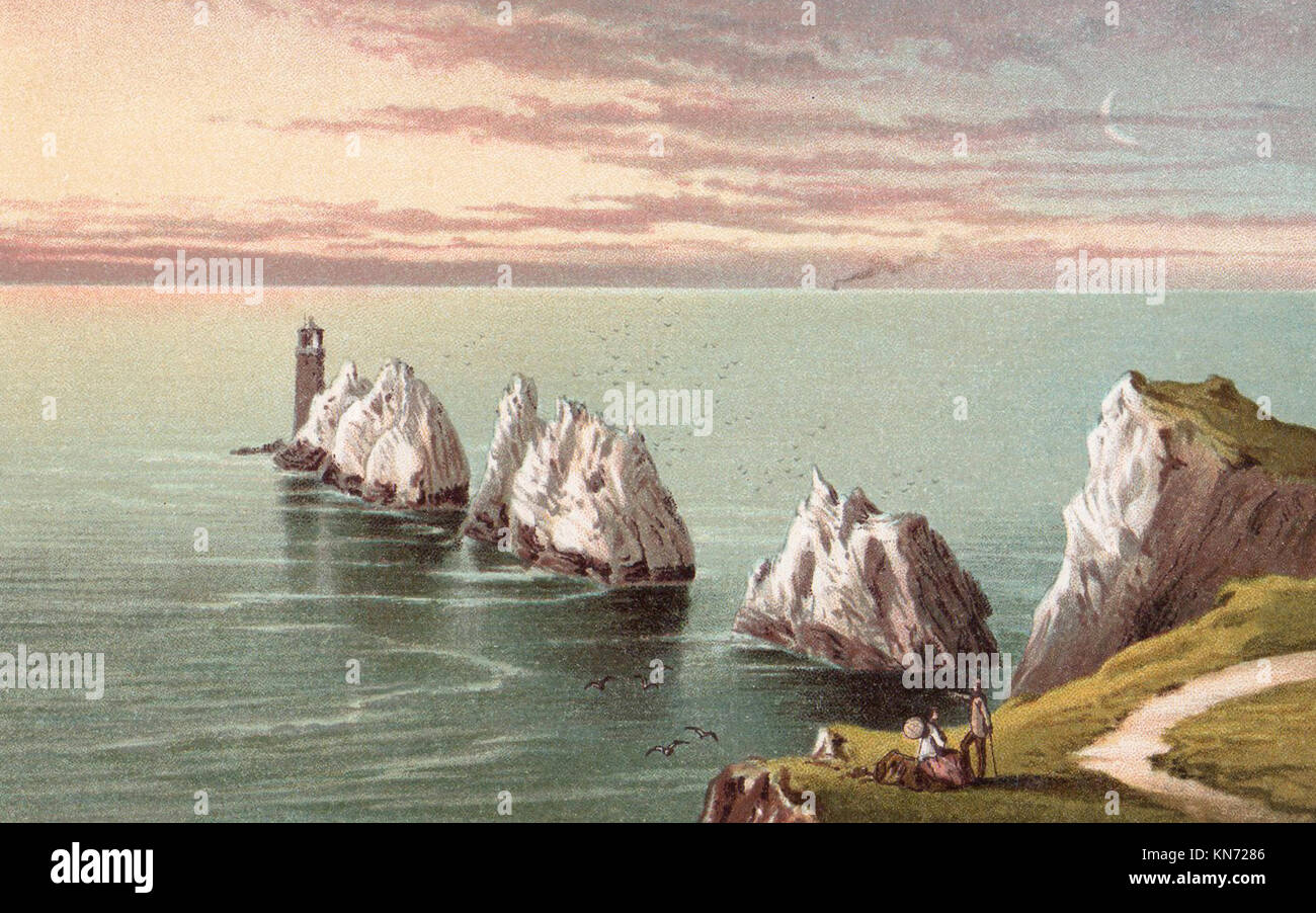 Die Nadeln, Isle of Wight, viktorianischen Abbildung Stockfoto