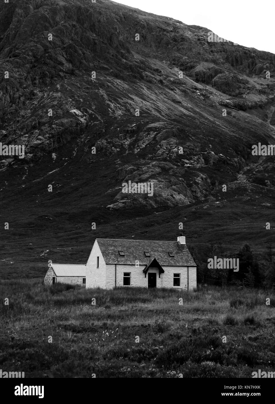 Altes Landhaus im Glen Coe, Schottland Stockfoto