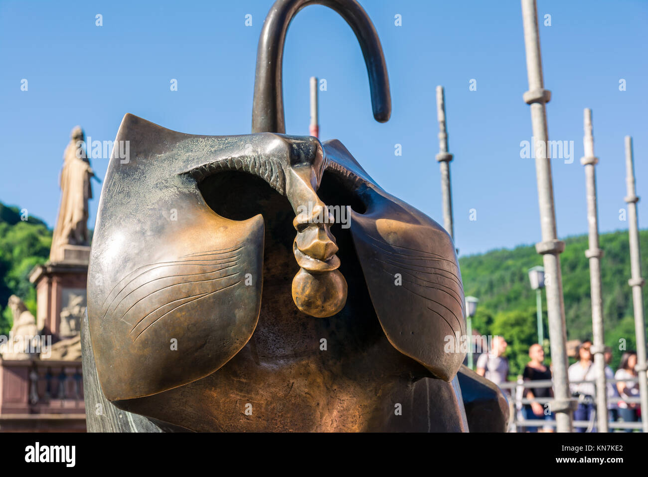 Heidelberg Affengesicht berühmte Statue Anblick besuchen Ziel Stockfoto