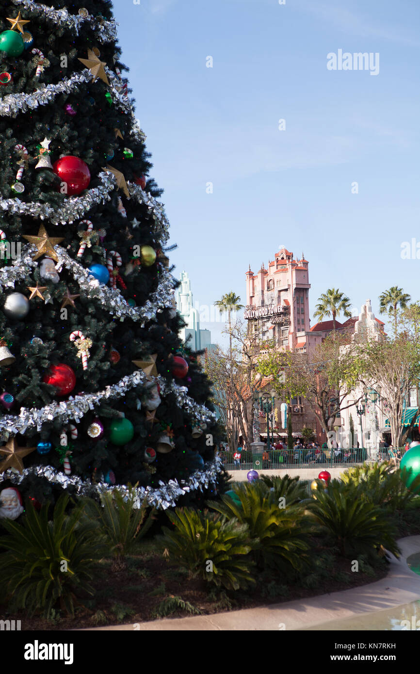 Weihnachtsbaum in Disney's Hollywood Studios, Orlando, Florida Stockfoto