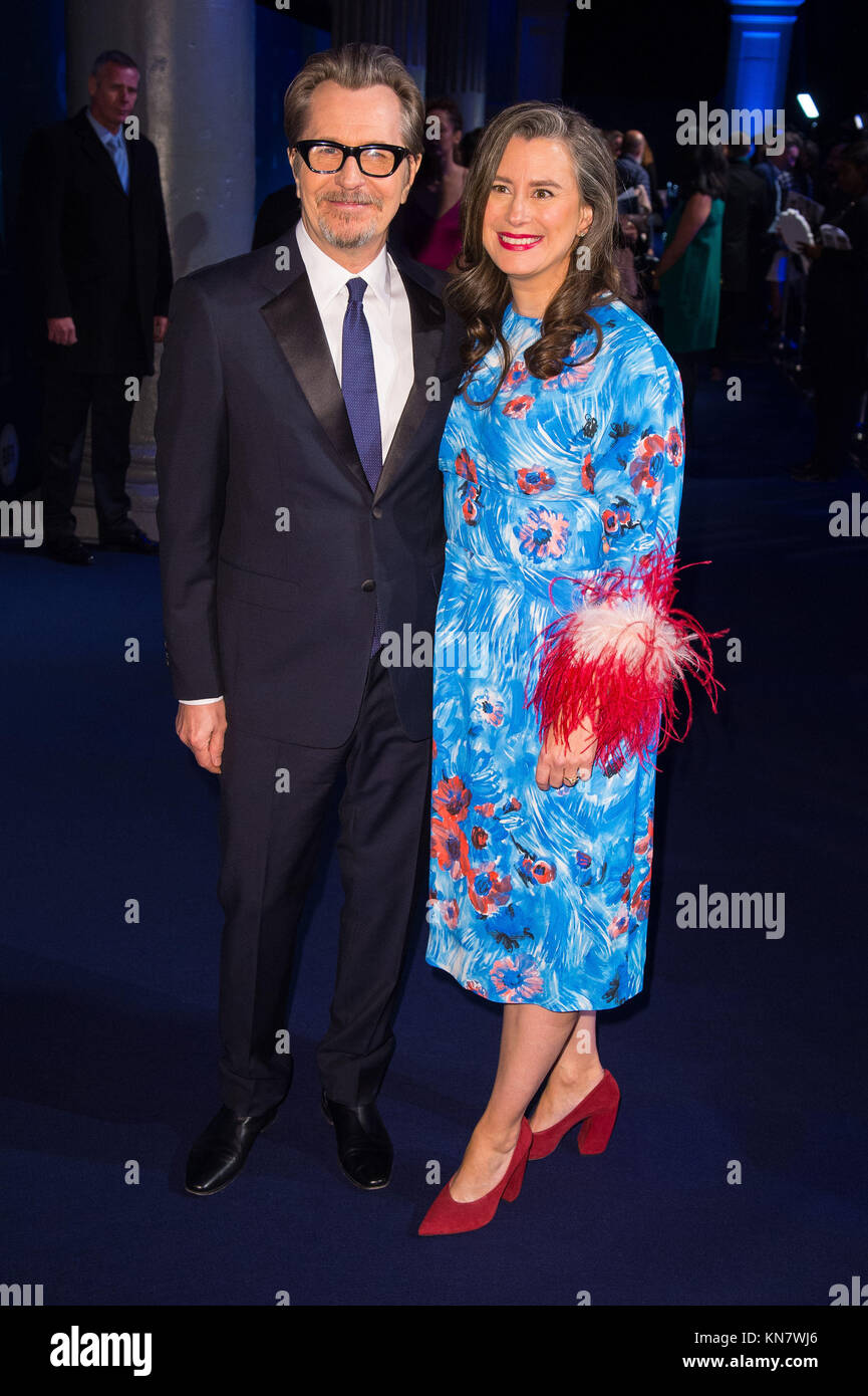 Gary Oldman und Gisele Schmidt kommen für den British Independent Film Awards am Old Billingsgate in London. Stockfoto