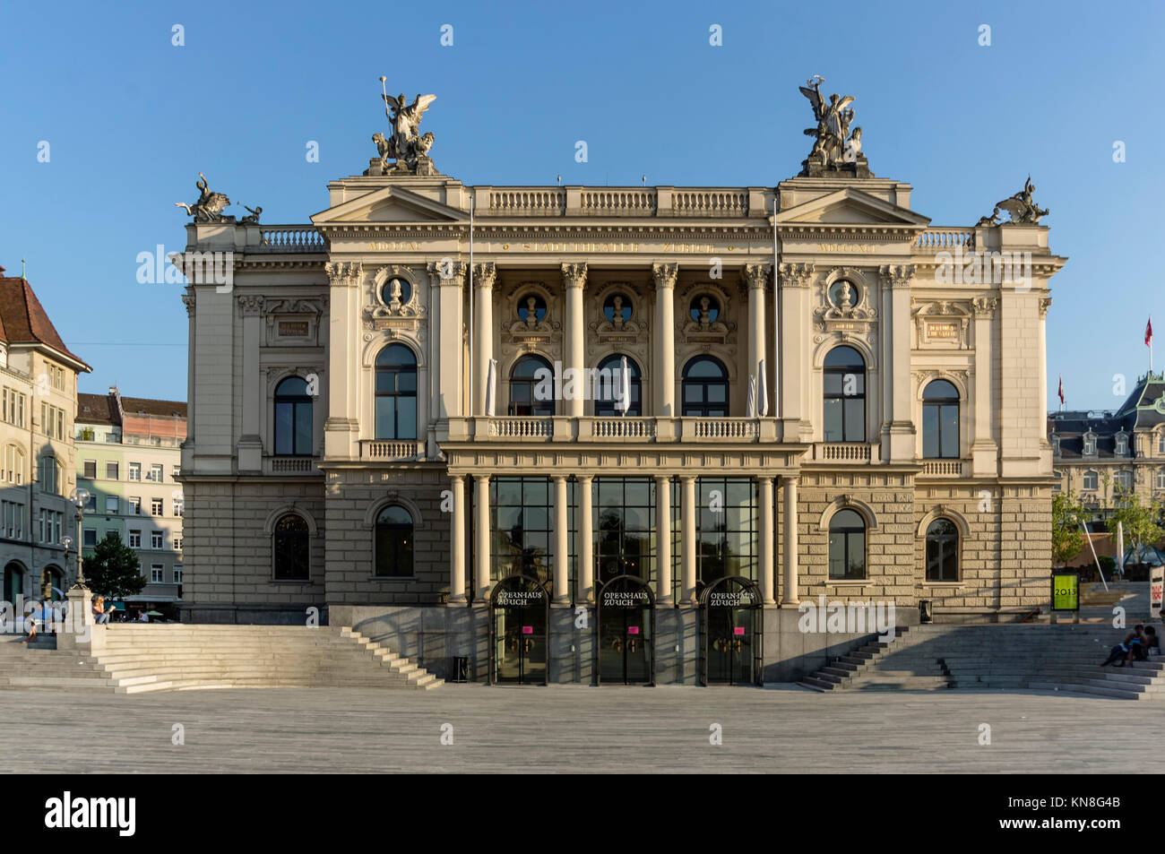 Opera House building, Sechselaeuten Square, Zürich, Schweiz Stockfoto