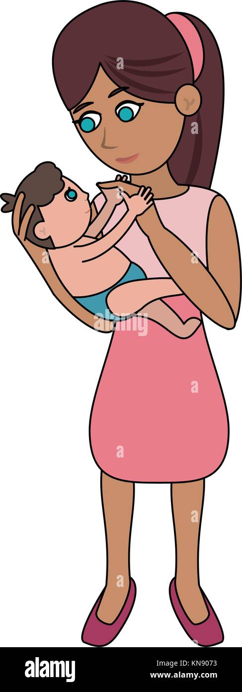 Mother Baby Cartoon Illustration Stockfotos Und Bilder Kaufen Alamy