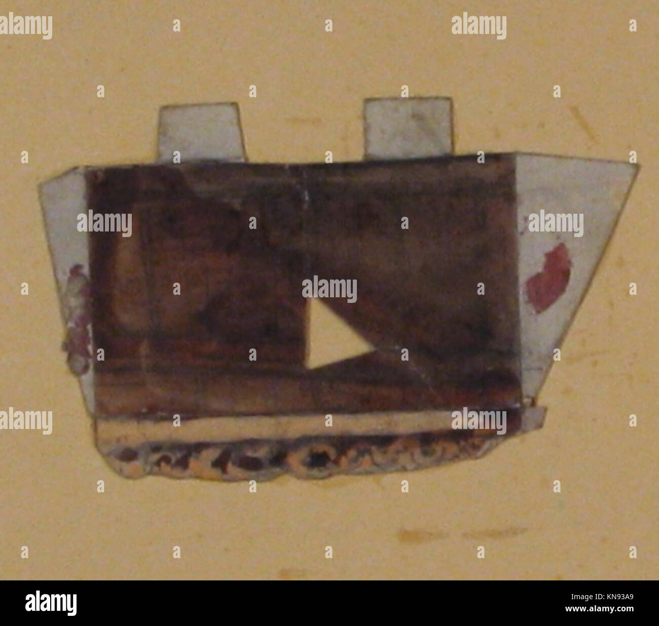 Dieses Bühnenbild für die Opéra in Paris veranschaulicht architektonische Elemente, szenische Konzepte und theatralische Kunstfertigkeit für die im MET erhaltenen Veranstaltungsräume aus dem 19. Jahrhundert. Stockfoto