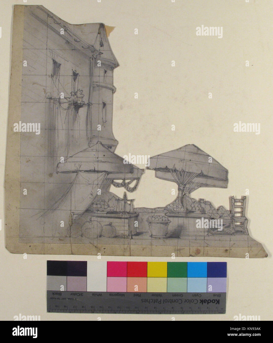 Das Bühnenbild der Opéra in Paris veranschaulicht künstlerische Vision und theatralische Atmosphäre und erfasst detaillierte Elemente, die die Pracht historischer Produktionen vermitteln. Stockfoto