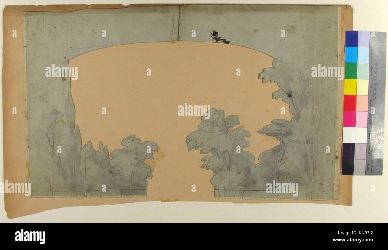 Das Bühnenbild für die Opéra in Paris zeigt eine aufwendige Dekoration und künstlerische Elemente, die die Pracht und Ästhetik französischer Opernproduktionen widerspiegeln. Stockfoto