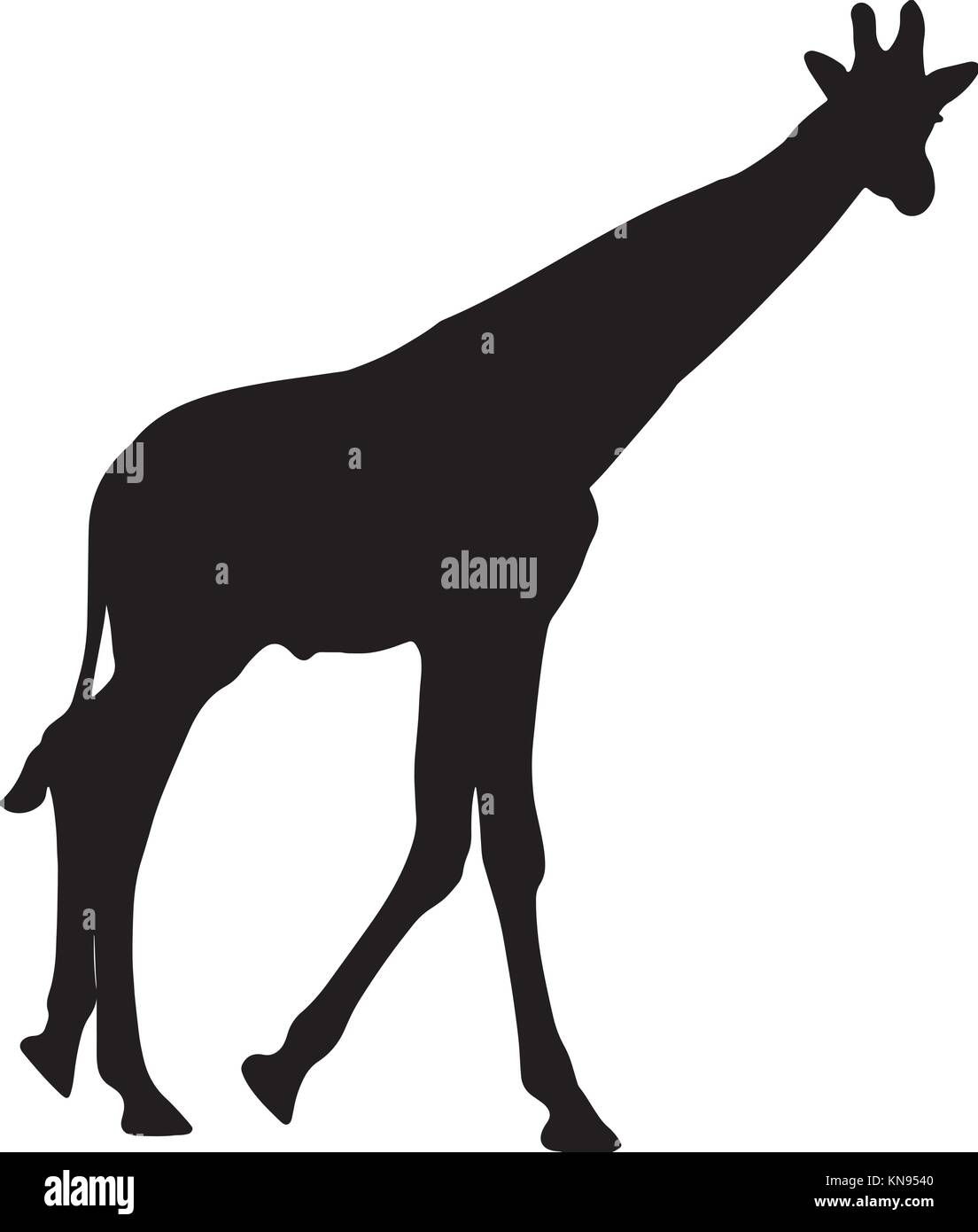 Schwarze Silhouette einer Giraffe. isolierte Vector Illustration Stock Vektor